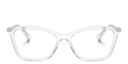 Shop Dolce & Gabbana Logo Rectangle Eyeglasses in Clear online.