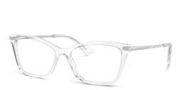 Shop Dolce & Gabbana Logo Rectangle Eyeglasses in Clear online.