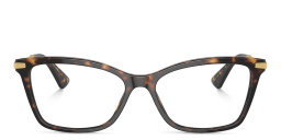 Shop Dolce & Gabbana Logo Rectangle Eyeglasses in Havana online.