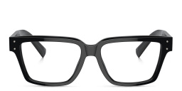 Dolce & Gabbana Logo Wide Square Eyeglasses in Black – Product Photo 1
