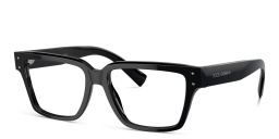 Dolce & Gabbana Logo Wide Square Eyeglasses in Black – Product Photo 2