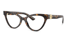 Dolce & Gabbana DG Logo Cat-Eye Eyeglasses in Havana – Product Photo 2