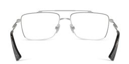 Shop Dolce & Gabbana Logo Wide Rectangle Eyeglasses in Silver online.