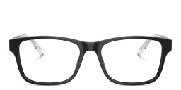 Logo Wide Rectangle Eyeglasses من امبوريو أرماني بلون أسود - صورة المنتج 1