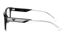 Emporio Armani Logo Wide Rectangle Eyeglasses in Black – Product Photo 3