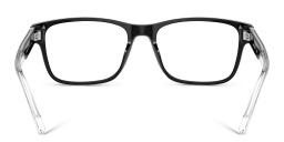 Emporio Armani Logo Wide Rectangle Eyeglasses in Black – Product Photo 4