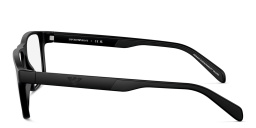 Emporio Armani Logo Wide Rectangle Eyeglasses in Matte Black – Product Photo 3