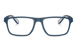 Logo Wide Rectangle Eyeglasses من امبوريو أرماني بلون أزرق مطفي - صورة المنتج 1