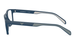 Emporio Armani Logo Wide Rectangle Eyeglasses in Matte Blue – Product Photo 3