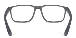 Emporio Armani Logo Wide Rectangle Eyeglasses in Matte Dark Grey – Product Photo 4