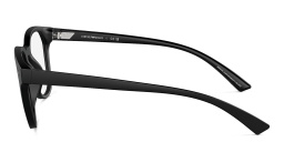 Shop Emporio Armani Logo Panthos Eyeglasses in Matte Black online.