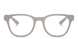 Shop Emporio Armani Logo Panthos Eyeglasses in Matte Light Grey online.