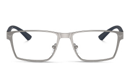 Emporio Armani Logo Wide Rectangle Eyeglasses in Matte Gunmetal – Product Photo 1