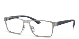 Emporio Armani Logo Wide Rectangle Eyeglasses in Matte Gunmetal – Product Photo 2