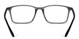 Emporio Armani Logo Wide Rectangle Eyeglasses in Shiny Transparent Black – Product Photo 4