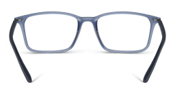 نظارات طبية مستطيلة واسعة بشعار العلامة من امبوريو أرماني بلون أزرق لامع شفاف - صورة المنتج 4