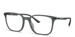 Emporio Armani Logo Square Eyeglasses in Shiny Transparent Black – Product Photo 2