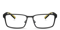 SCUDERIA FERRARI Logo Wide Rectangle Eyeglasses in Black – Product Photo 1