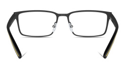 Shop SCUDERIA FERRARI Logo Wide Rectangle Eyeglasses in Black online.