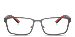 SCUDERIA FERRARI Logo Wide Rectangle Eyeglasses in Gunmetal – Product Photo 1