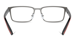 SCUDERIA FERRARI Logo Wide Rectangle Eyeglasses in Gunmetal – Product Photo 4