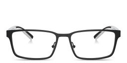 SCUDERIA FERRARI Logo Wide Rectangle Eyeglasses in Matte Black – Product Photo 1