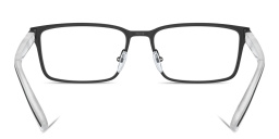SCUDERIA FERRARI Logo Wide Rectangle Eyeglasses in Matte Black – Product Photo 4