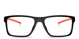 SCUDERIA FERRARI Logo Wide Rectangle Eyeglasses in Black – Product Photo 1