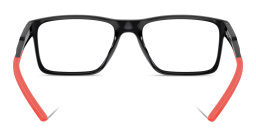 SCUDERIA FERRARI Logo Wide Rectangle Eyeglasses in Black – Product Photo 4