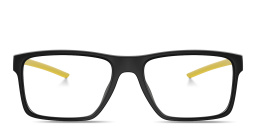 SCUDERIA FERRARI Logo Wide Rectangle Eyeglasses in Rubber Black – Product Photo 1