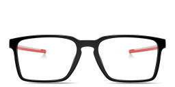SCUDERIA FERRARI Logo Wide Rectangle Eyeglasses in Black – Product Photo 1