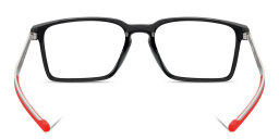 SCUDERIA FERRARI Logo Wide Rectangle Eyeglasses in Black – Product Photo 4