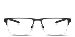 نظارات طبية بإطار نصفي مربّع واسع بشعار العلامة من سكوديريا فيراري بلون أسود - صورة المنتج 1