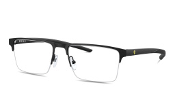 SCUDERIA FERRARI Logo Half-Rim Wide Square Eyeglasses in Black – Product Photo 2