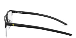 SCUDERIA FERRARI Logo Half-Rim Wide Square Eyeglasses in Black – Product Photo 3