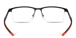 SCUDERIA FERRARI Logo Half-Rim Wide Rectangle Eyeglasses in Black – Product Photo 4
