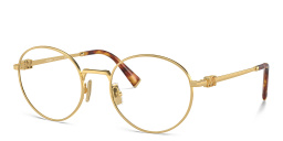 MIU MIU Vertical Logo Round Eyeglasses in Gold – Product Photo 2