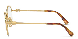 MIU MIU Vertical Logo Round Eyeglasses in Gold – Product Photo 3