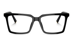 Shop MIU MIU Vertical Logo Square Eyeglasses in Black online.