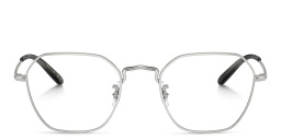 Shop OLIVER PEOPLES Levison Unisex Irregular Eyeglasses in Silver online.