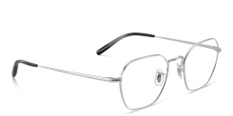 Shop OLIVER PEOPLES Levison Unisex Irregular Eyeglasses in Silver online.
