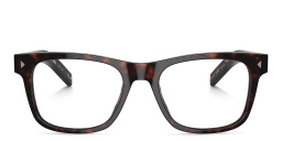 Shop PRADA Logo Pillow Eyeglasses in Tortoise online.