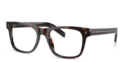 Shop PRADA Logo Pillow Eyeglasses in Tortoise online.
