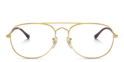Ray-Ban Bain Bridge Optics Unisex Wide Pilot Eyeglasses in Gold – Product Photo 1