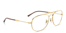 Ray-Ban Bain Bridge Optics Unisex Wide Pilot Eyeglasses in Gold – Product Photo 4