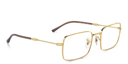 Ray-Ban Optics Unisex Rectangle Eyeglasses in Gold – Product Photo 4