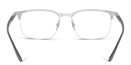 Shop Ray-Ban Optics Unisex Wide Square Eyeglasses in Black On Silver online.