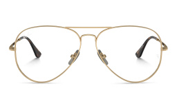 Shop Ray-Ban Pilot Titanium Optics Wide Unisex Eyeglasses in Light Brown online.