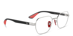 Ray-Ban Optics Scuderia Ferrari Collection Unisex Irregular Eyeglasses in Silver – Product Photo 4