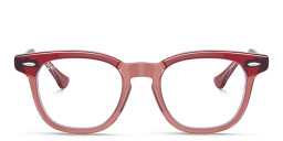Ray-Ban Junior Optics Kids Square Eyeglasses in Top Red & Orange & Light Purple – Product Photo 1